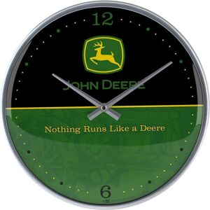 John Deere Vintage Wanduhr - 31cm - Schwarz und Grün John Deere Vintage Wanduhr - 31cm - Schwarz und Grün