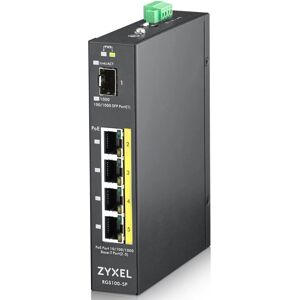 Switch Zyxel RGS100-5P Non géré Gigabit Ethernet - PoE - Noir Switch Zyxel RGS100-5P Non géré Gigabit Ethernet - PoE - Noir