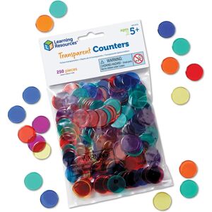 Learning Resources LER0131 - Transparante Tellers - 250 Stuks, 6 Kleuren Learning Resources LER0131 - Transparante Tellers - 250 Stuks, 6 Kleuren