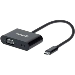 Manhattan USB-C to VGA & Power Delivery Adapter - 1024x768 - Black Manhattan USB-C to VGA & Power Delivery Adapter - 1024x768 - Black