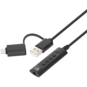 Manhattan 153560 dzielnik audio - 2-w-1 adapter audio z USB-C i USB-A Manhattan 153560 dzielnik audio - 2-w-1 adapter audio z USB-C i USB-A
