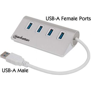 Manhattan USB Hub 4-Port USB 3.0 Aluminium White - USB Hub Manhattan USB Hub 4-Port USB 3.0 Aluminium White - USB Hub