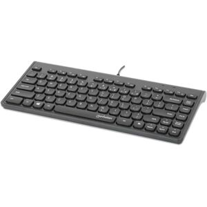 Manhattan 180702 Clavier - Compact, Noir, Multimédia - Office QWERTY Manhattan 180702 Clavier - Compact, Noir, Multimédia - Office QWERTY