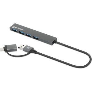Manhattan 181006 USB-Hub - 4-Port USB 3.2 Gen 1 - Grau Manhattan 181006 USB-Hub - 4-Port USB 3.2 Gen 1 - Grau