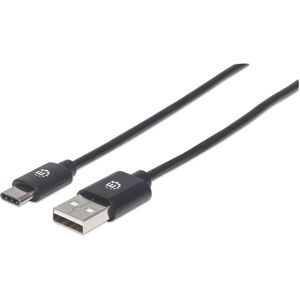 Manhattan USB-Kabel - 1m, USB-C zu USB-A, Schwarz - USB 2.0 Manhattan USB-Kabel - 1m, USB-C zu USB-A, Schwarz - USB 2.0