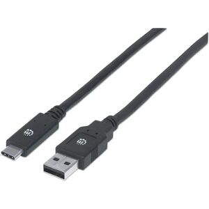 Câble Manhattan USB-C à USB-A - 2m - Noir - Câble USB Câble Manhattan USB-C à USB-A - 2m - Noir - Câble USB