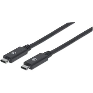 Manhattan USB-C Cable - 1M, Black, Fast Data & Charging - USB Cable Manhattan USB-C Cable - 1M, Black, Fast Data & Charging - USB Cable