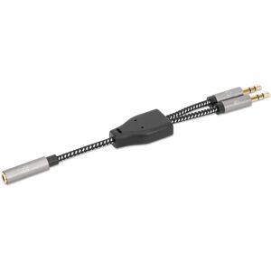 Manhattan 356121 audio cable - 0.15 m, 2 x 3.5mm, Black, Silver - audio cable Manhattan 356121 audio cable - 0.15 m, 2 x 3.5mm, Black, Silver - audio cable