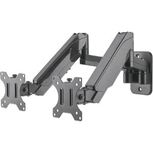 Manhattan Dual Monitor Wall Mount - Adjustable, VESA 100x100 - Black - Monitor Mount Manhattan Dual Monitor Wall Mount - Adjustable, VESA 100x100 - Black - Monitor Mount