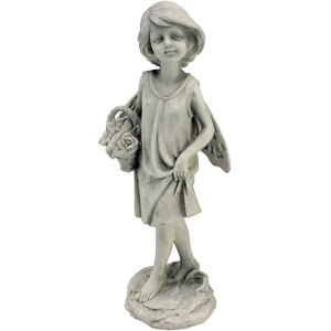 Fée de jardin rose Toscano - Statue avec panier - Publicité Fée de jardin rose Toscano - Statue avec panier - Publicité