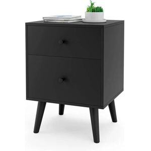 Mesita de Noche Costway con 2 Cajones - Madera, Estilo Moderno Mesita de Noche Costway con 2 Cajones - Madera, Estilo Moderno