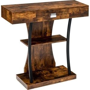 Costway Mesa de Consola en Forma de T con Almacenamiento - Mueble Moderno para Entrada Costway Mesa de Consola en Forma de T con Almacenamiento - Mueble Moderno para Entrada