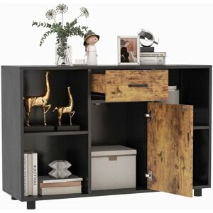 Costway Armario de Buffet de 120cm con Cubículos Abiertos y Cajón - Mueble de Cocina Costway Armario de Buffet de 120cm con Cubículos Abiertos y Cajón - Mueble de Cocina