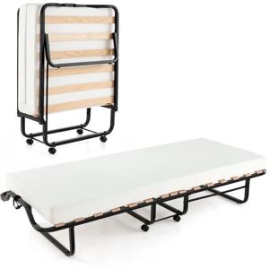 Lit Pliant Costway 80x199 CM avec Matelas - 220kg Support - Publicité Lit Pliant Costway 80x199 CM avec Matelas - 220kg Support - Publicité
