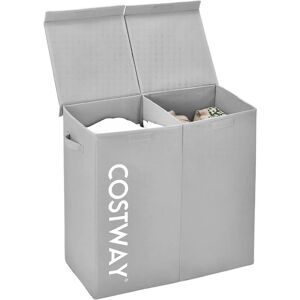 COSTWAY Cesta de ropa - 105L, 2 compartimentos, plegable COSTWAY Cesta de ropa - 105L, 2 compartimentos, plegable