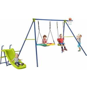 Ensemble de Jeux Extérieur COSTWAY - 4 en 1, Balancier, Toboggan, Panier - Publicité Ensemble de Jeux Extérieur COSTWAY - 4 en 1, Balancier, Toboggan, Panier - Publicité