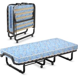 COSTWAY Lit Pliant avec Matelas en Mousse à Mémoire - Léger & Portable - Publicité COSTWAY Lit Pliant avec Matelas en Mousse à Mémoire - Léger & Portable - Publicité