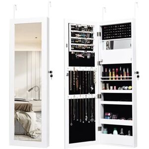 Costway Armario para Joyas con Espejo de 12 LED y Cerradura Costway Armario para Joyas con Espejo de 12 LED y Cerradura