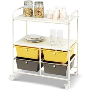 Chariot utilitaire Costway avec tiroirs - Jaune - Type de produit - Publicité Chariot utilitaire Costway avec tiroirs - Jaune - Type de produit - Publicité