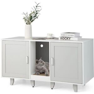 Casa de Gatos Costway - Mueble Multifuncional, Gris y Blanco Casa de Gatos Costway - Mueble Multifuncional, Gris y Blanco