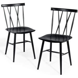 Costway Ensemble de 2 Chaises de Salle à Manger en Métal - Industriel - Publicité Costway Ensemble de 2 Chaises de Salle à Manger en Métal - Industriel - Publicité