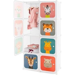 Armario Modular Infantil Blanco Costway - 8 Cubos y Barra para Colgar Armario Modular Infantil Blanco Costway - 8 Cubos y Barra para Colgar