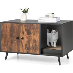 Mueble para Gatos COSTWAY con Doble Puerta y Rascador - Diseño Moderno Mueble para Gatos COSTWAY con Doble Puerta y Rascador - Diseño Moderno