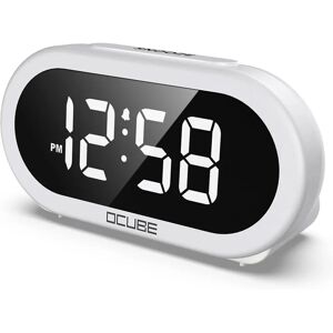 OCUBE Model - LED Digital Alarm Clock - White - Bedside Clock OCUBE Model - LED Digital Alarm Clock - White - Bedside Clock