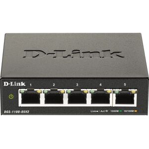 D-Link DGS-1100-05V2/E Managed Layer 2 Gigabit Ethernet Switch - Black D-Link DGS-1100-05V2/E Managed Layer 2 Gigabit Ethernet Switch - Black