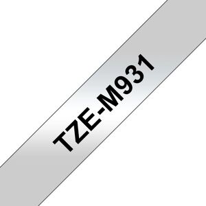 Brother TZe-M931 Silver/Black Label Tape - Label Tape Brother TZe-M931 Silver/Black Label Tape - Label Tape