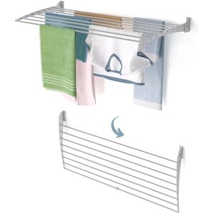 Foxydry Fold 120 - Tendedero de pared abatible - 8 barras, 8m espacio Foxydry Fold 120 - Tendedero de pared abatible - 8 barras, 8m espacio
