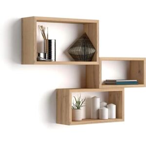 Mobili Fiver Giuditta Mensole da Parete Rettangolari in Legno Rustico - Set da 3 Mobili Fiver Giuditta Mensole da Parete Rettangolari in Legno Rustico - Set da 3