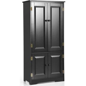 Costway Vintage Storage Cabinet with 2 Adjustable Shelves - Black Costway Vintage Storage Cabinet with 2 Adjustable Shelves - Black