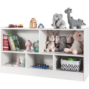 Costway Children's Bookcase 111x30x61.5 cm with 5 Compartments - Children’s Storage Furniture Costway Children's Bookcase 111x30x61.5 cm with 5 Compartments - Children’s Storage Furniture