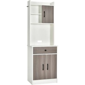 Costway - Buffet de cuisine blanc 60x40x180 cm - 3 portes - Publicité Costway - Buffet de cuisine blanc 60x40x180 cm - 3 portes - Publicité