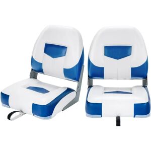 Costway - Bootsstuhl 2er Set - Blau Weiß - 50x42x52 cm - Bootssitze Costway - Bootsstuhl 2er Set - Blau Weiß - 50x42x52 cm - Bootssitze