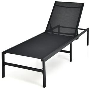 Costway - Tumbona ajustable para exterior con respaldo de 6 posiciones - Silla lounge Costway - Tumbona ajustable para exterior con respaldo de 6 posiciones - Silla lounge