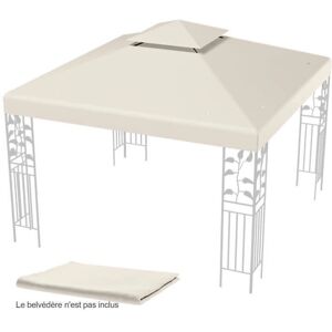 Housse de Tonnelle Beig 300cm x 300cm - Orifices de Drainage - Publicité Housse de Tonnelle Beig 300cm x 300cm - Orifices de Drainage - Publicité