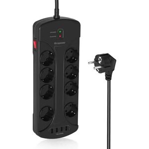iEcopower Verlengsnoer - SD820-1,5m - Zwart - Overspanningsbeveiliging iEcopower Verlengsnoer - SD820-1,5m - Zwart - Overspanningsbeveiliging