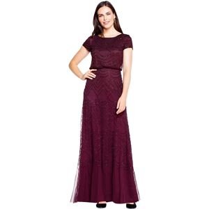 Adrianna Papell Wine Beaded Evening Maxi Dress - Evening Dress Adrianna Papell Wine Beaded Evening Maxi Dress - Evening Dress