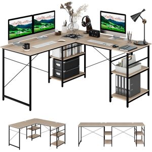Costway - 95 Inch Wooden Industrial Corner Desk - Desk Costway - 95 Inch Wooden Industrial Corner Desk - Desk