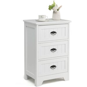 Casart - 3-Drawer Bedside Table - Vintage White Casart - 3-Drawer Bedside Table - Vintage White