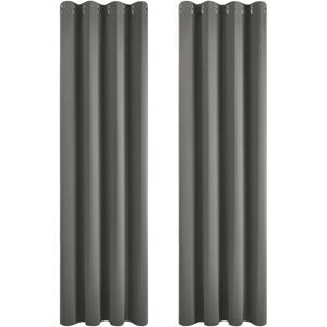 Cortinas Cinza Claro Deconovo - 117x229 cm - Tecido Blackout para Privacidade Cortinas Cinza Claro Deconovo - 117x229 cm - Tecido Blackout para Privacidade