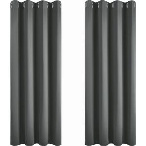 Rideaux Obscurcissants Gris Foncé Deconovo - 117x138 cm - Cuisine, 2 pcs - Publicité Rideaux Obscurcissants Gris Foncé Deconovo - 117x138 cm - Cuisine, 2 pcs - Publicité