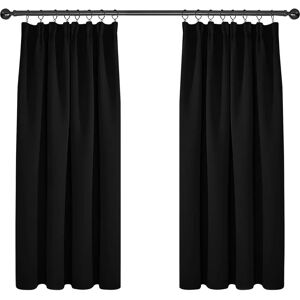 Cortinas Blackout Deconovo - 117x138 cm - Nero - Escurecimento do quarto Cortinas Blackout Deconovo - 117x138 cm - Nero - Escurecimento do quarto