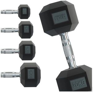 Body Revolution Hexagon Dumbbells - 27.5kg - Black Body Revolution Hexagon Dumbbells - 27.5kg - Black