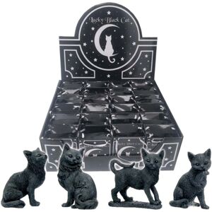 MNS Lucky Black Cats Figurine - 9cm - Display of 24 MNS Lucky Black Cats Figurine - 9cm - Display of 24