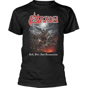 T-shirt Saxon Feu et Damnation Noir - Unisex - Publicité T-shirt Saxon Feu et Damnation Noir - Unisex - Publicité