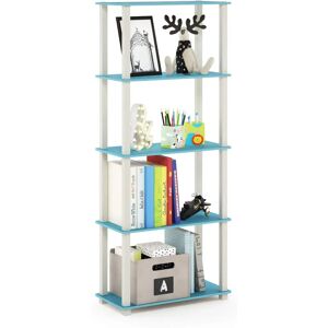 Étagère multifonction Furinno 5 niveaux - Bleu clair/Blanc - 145.8x59.94x29.46 cm - Publicité Étagère multifonction Furinno 5 niveaux - Bleu clair/Blanc - 145.8x59.94x29.46 cm - Publicité