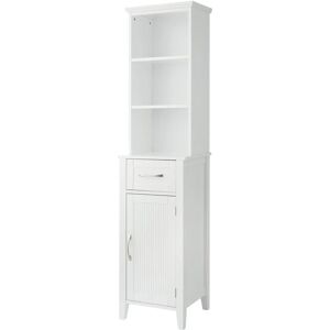 TEAMSON HOME Wit houten badkamerkast - Hoge linnenkast - Badkamermeubel TEAMSON HOME Wit houten badkamerkast - Hoge linnenkast - Badkamermeubel